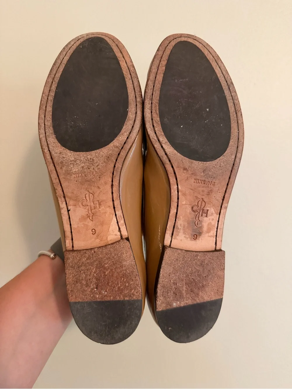 Cole Haan Tan Patent Leather Penny Loafers | size 9